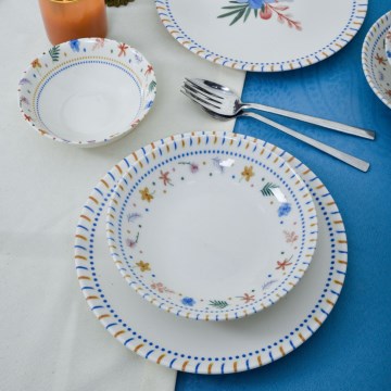 Jídelní sada 18 ks pestrobarevná/porcelán