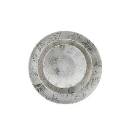 Jídelní sada 18 ks šedá/porcelán