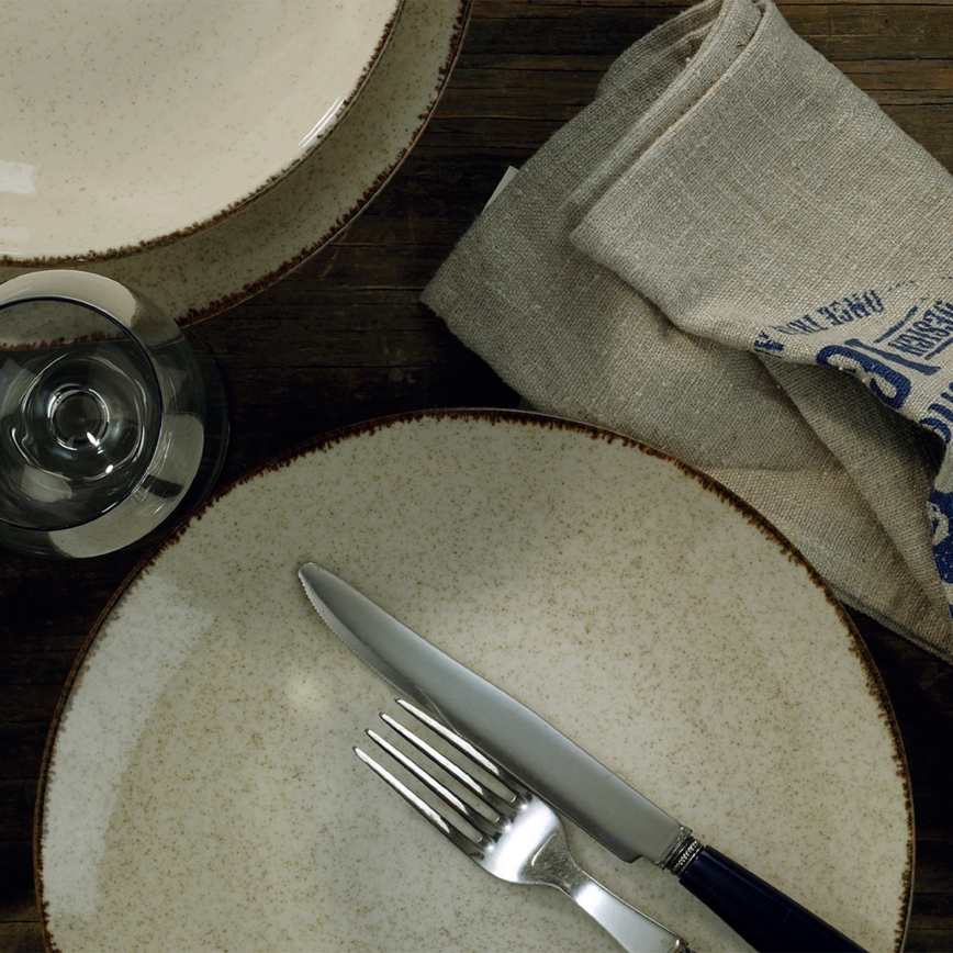 Jídelní sada 24 ks béžová/porcelán