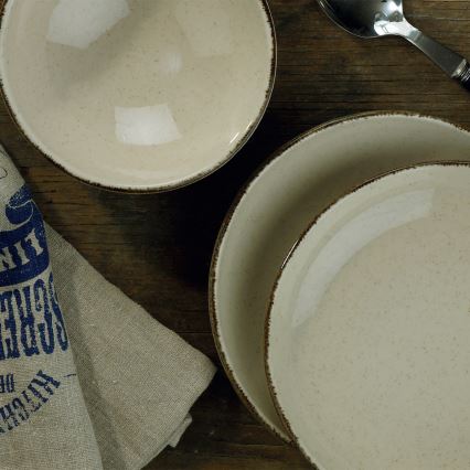 Jídelní sada 24 ks béžová/porcelán