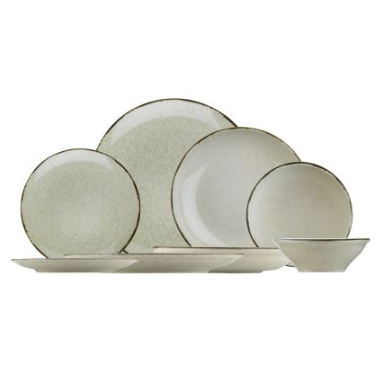 Jídelní sada 24 ks béžová/porcelán