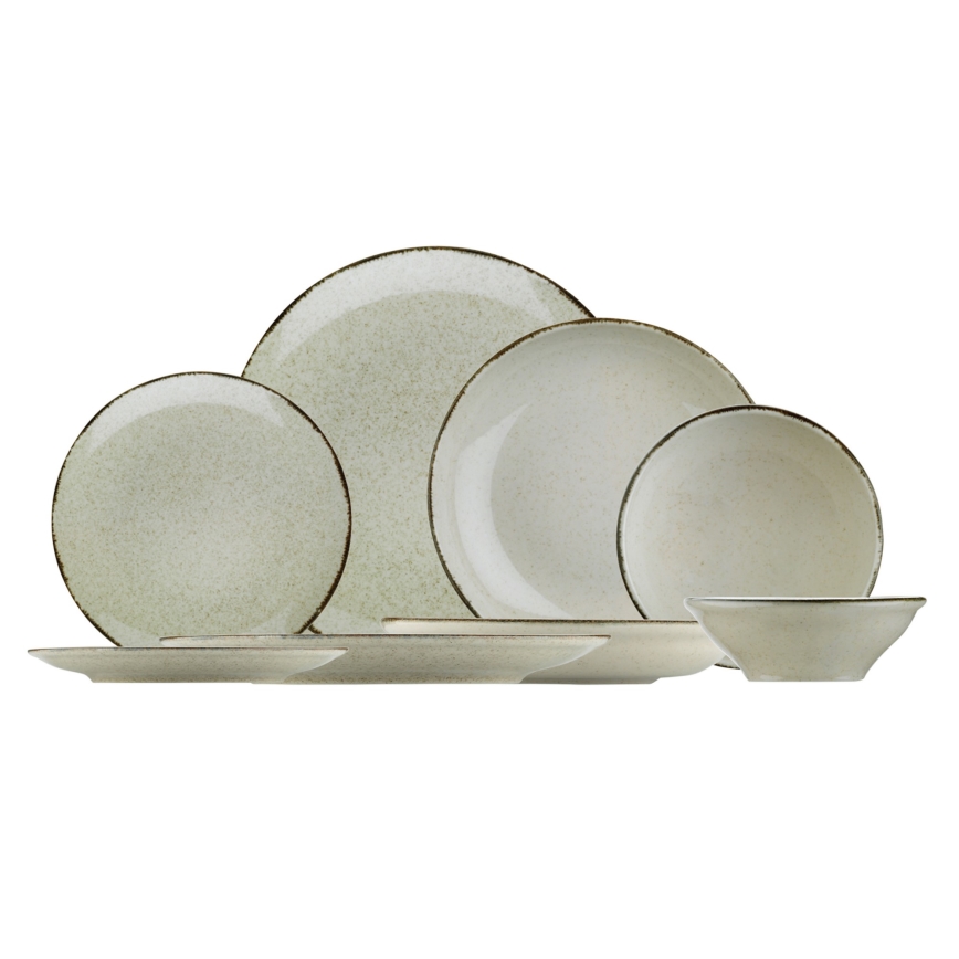 Jídelní sada 24 ks béžová/porcelán