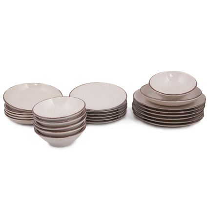 Jídelní sada 24 ks béžová/porcelán