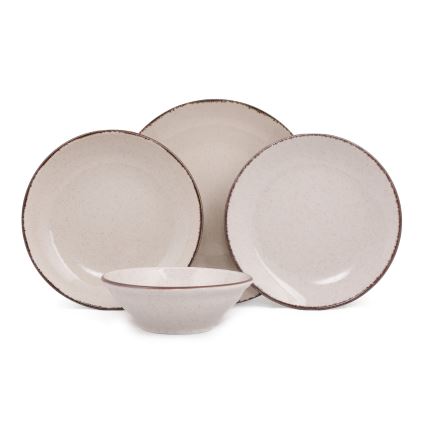 Jídelní sada 24 ks béžová/porcelán