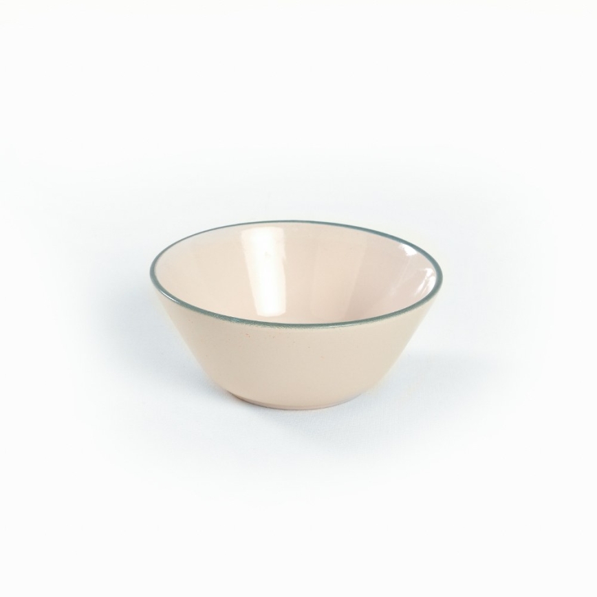 Jídelní sada 24 ks béžová/zelená/kamenina