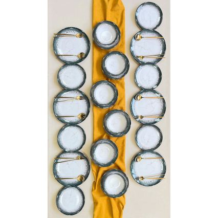 Jídelní sada 24 ks bílá/antracit/keramika