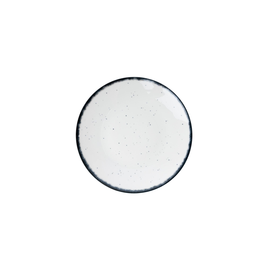 Jídelní sada 24 ks bílá/černá/porcelán