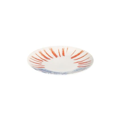 Jídelní sada 24 ks bílá/červená/modrá /porcelán