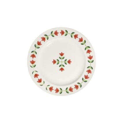 Jídelní sada 24 ks bílá/červená/zelená/porcelán