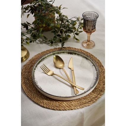 Jídelní sada 24 ks bílá/hnědá/porcelán