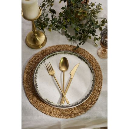 Jídelní sada 24 ks bílá/hnědá/porcelán