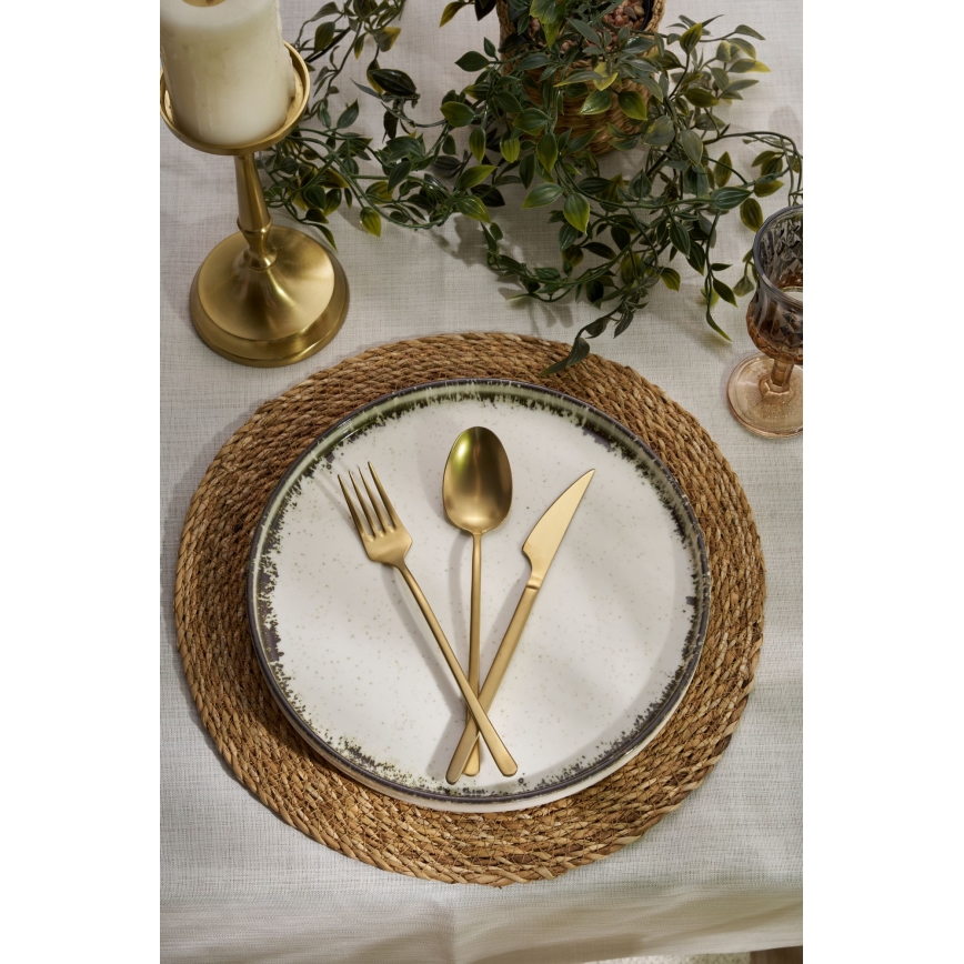 Jídelní sada 24 ks bílá/hnědá/porcelán