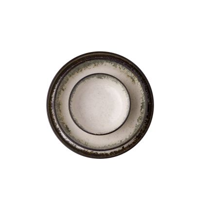 Jídelní sada 24 ks bílá/hnědá/porcelán