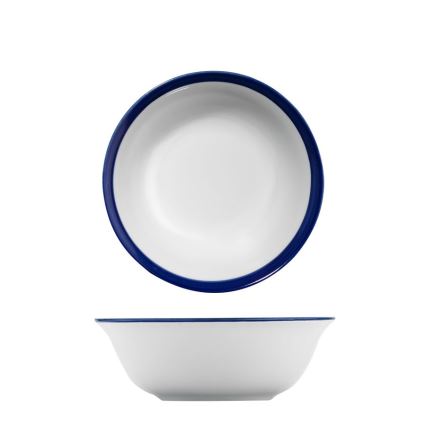 Jídelní sada 24 ks bílá/modrá/porcelán
