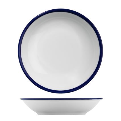 Jídelní sada 24 ks bílá/modrá/porcelán