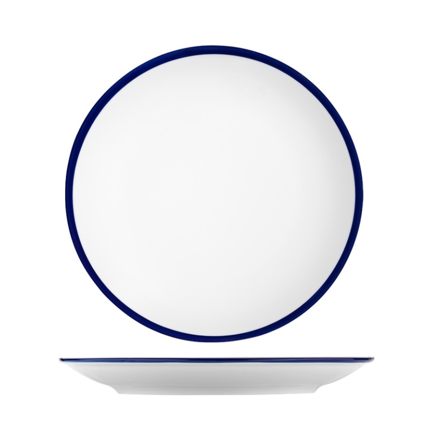 Jídelní sada 24 ks bílá/modrá/porcelán