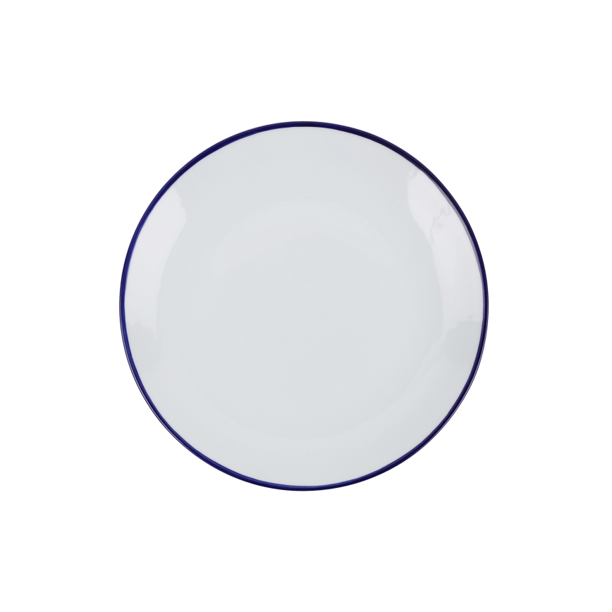 Jídelní sada 24 ks bílá/modrá/porcelán