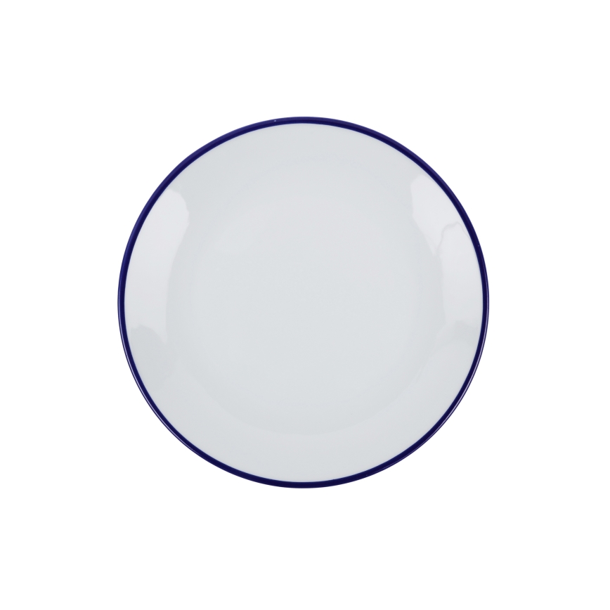 Jídelní sada 24 ks bílá/modrá/porcelán