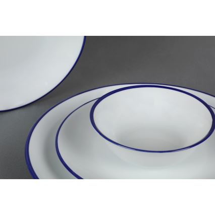 Jídelní sada 24 ks bílá/modrá/porcelán