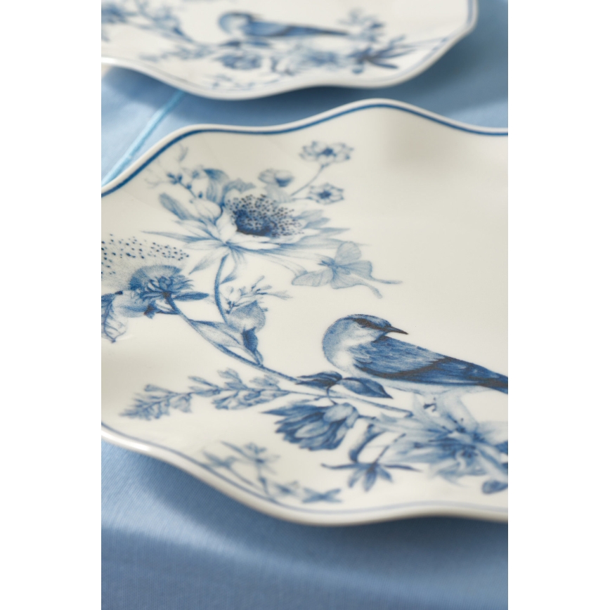 Jídelní sada 24 ks bílá/modrá/porcelán