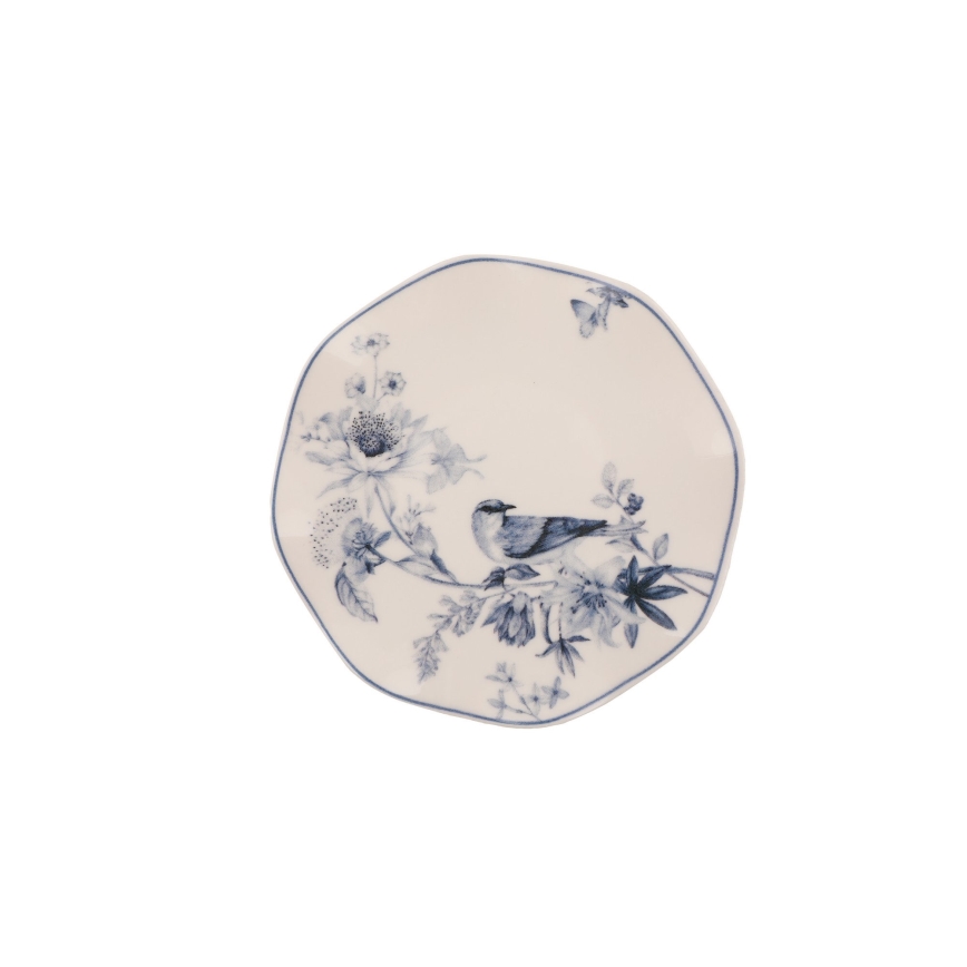 Jídelní sada 24 ks bílá/modrá/porcelán