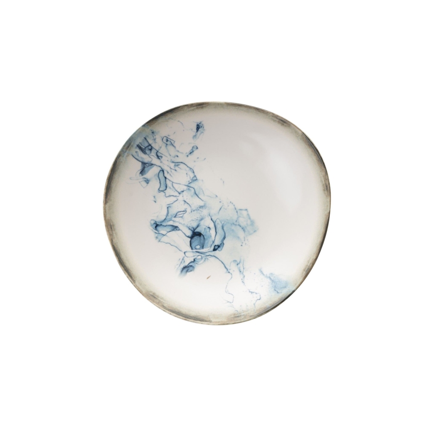 Jídelní sada 24 ks bílá/modrá/porcelán