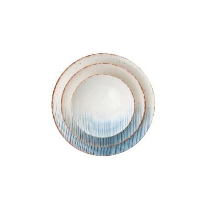 Jídelní sada 24 ks bílá/modrá/porcelán