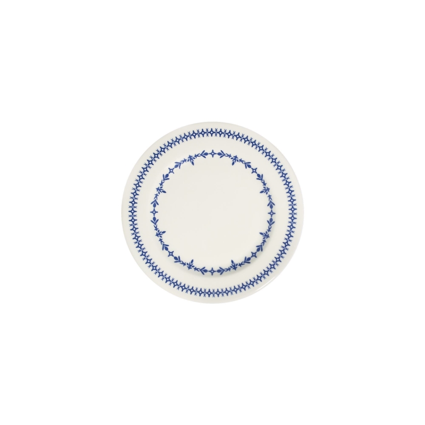 Jídelní sada 24 ks bílá/modrá/porcelán
