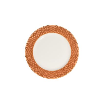 Jídelní sada 24 ks bílá/oranžová/porcelán