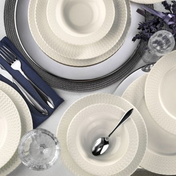 Jídelní sada 24 ks bílá/porcelán
