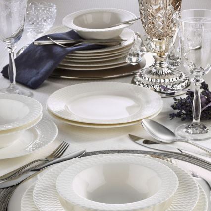 Jídelní sada 24 ks bílá/porcelán