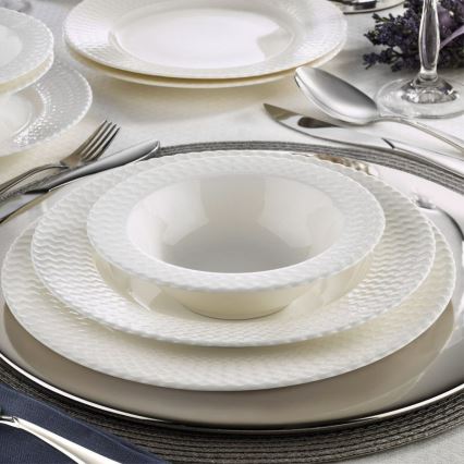 Jídelní sada 24 ks bílá/porcelán