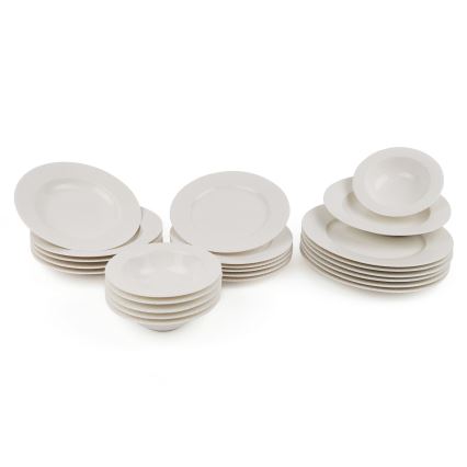 Jídelní sada 24 ks bílá/porcelán
