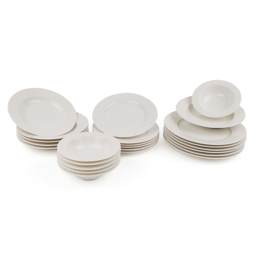 Jídelní sada 24 ks bílá/porcelán