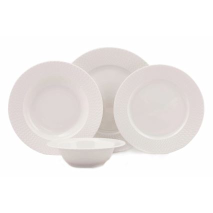 Jídelní sada 24 ks bílá/porcelán