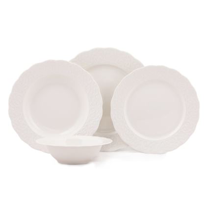Jídelní sada 24 ks bílá/porcelán