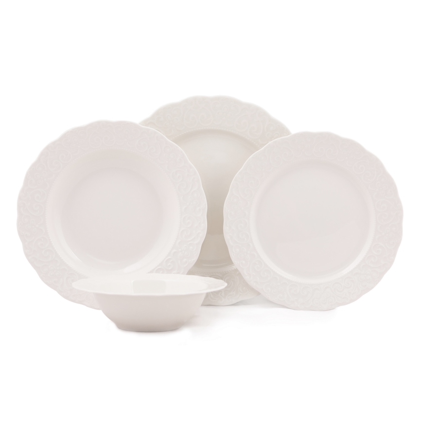 Jídelní sada 24 ks bílá/porcelán