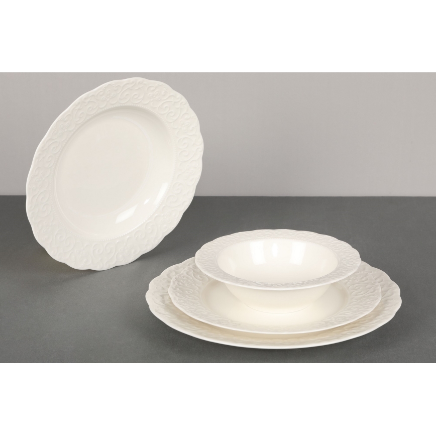 Jídelní sada 24 ks bílá/porcelán