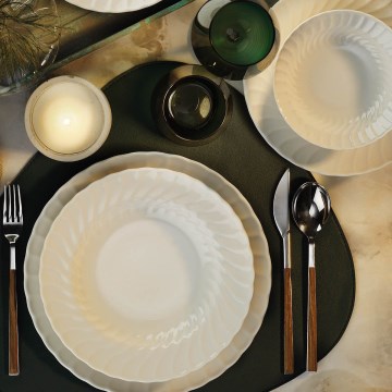 Jídelní sada 24 ks bílá/porcelán