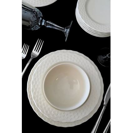 Jídelní sada 24 ks bílá/porcelán