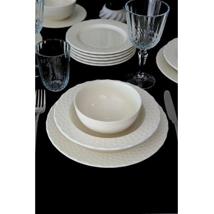 Jídelní sada 24 ks bílá/porcelán
