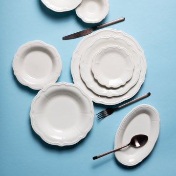 Jídelní sada 24 ks bílá/porcelán