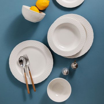 Jídelní sada 24 ks bílá/porcelán