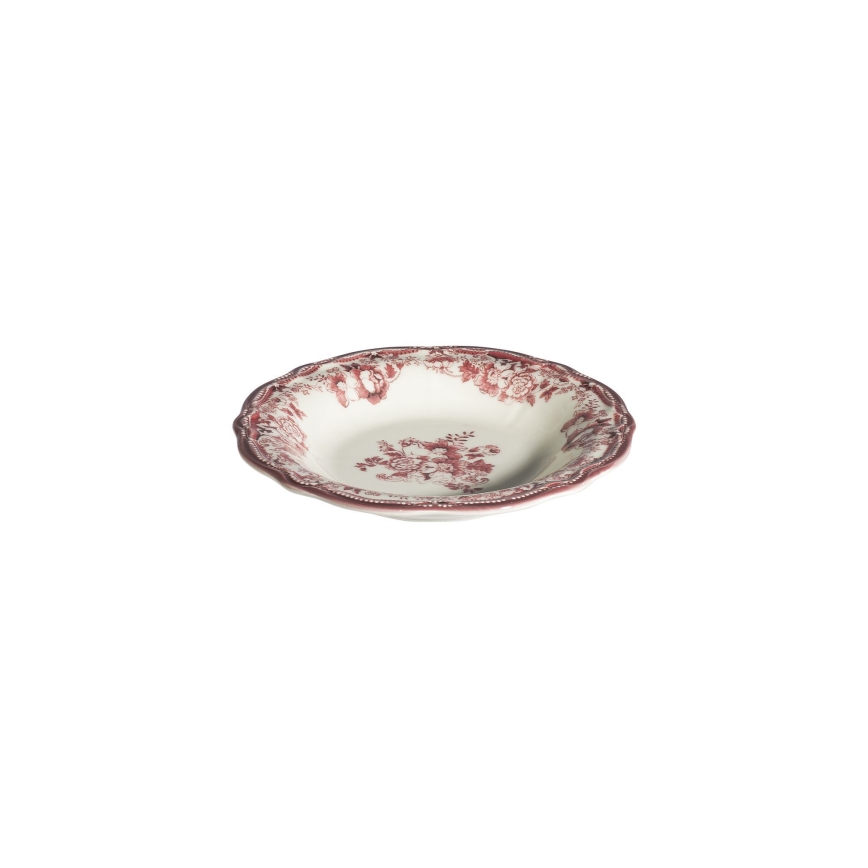 Jídelní sada 24 ks bílá/růžová/porcelán