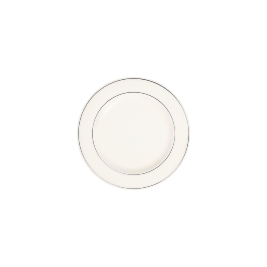 Jídelní sada 24 ks bílá/stříbrná/porcelán