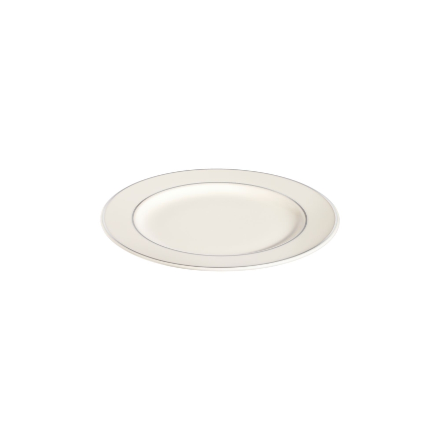 Jídelní sada 24 ks bílá/stříbrná/porcelán