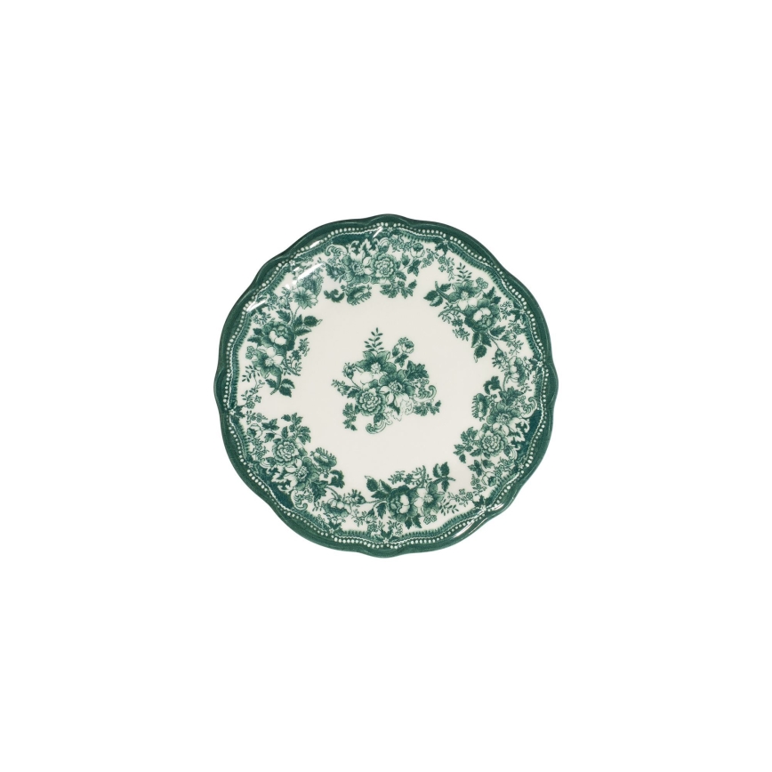 Jídelní sada 24 ks bílá/zelená/porcelán