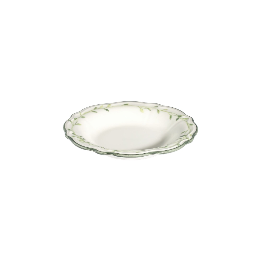 Jídelní sada 24 ks bílá/zelená/porcelán