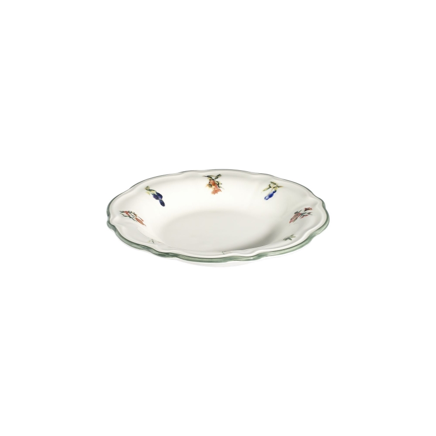 Jídelní sada 24 ks bílá/zelená/porcelán