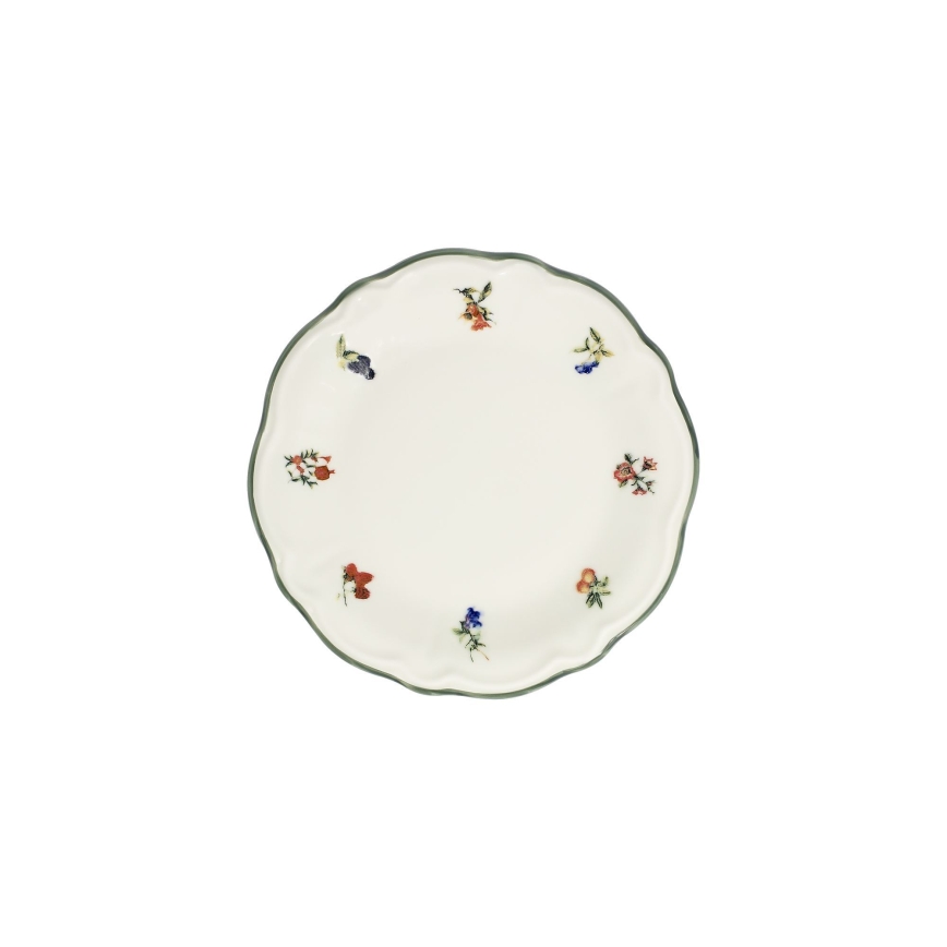 Jídelní sada 24 ks bílá/zelená/porcelán